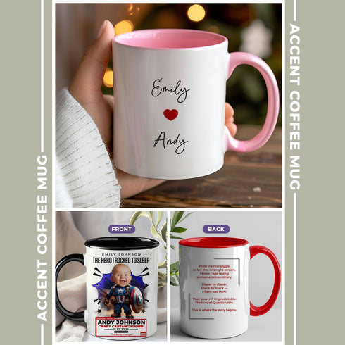 Personalized Baby Captain Mug – Custom Superhero Gift for Mom | Add Baby Photo, Name & Quote